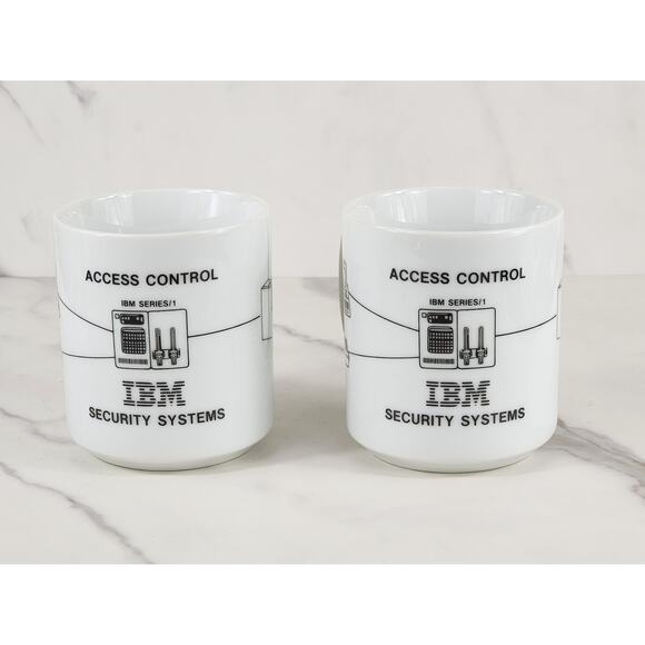 IBM Security Systems Cybersecurity Coffee Mug 14oz Teacup 80s 4" x2 Vintage - Picture 5 of 15